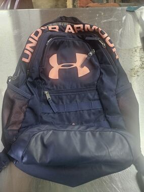 Under Armour Navy Backpack with Pink Logo